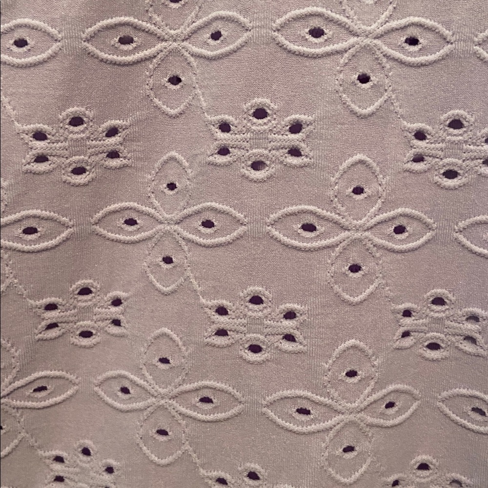 LOGO by Lori Goldstein Stretch Eyelet Button Front Cardigan Lavender S New - Picture 8 of 14